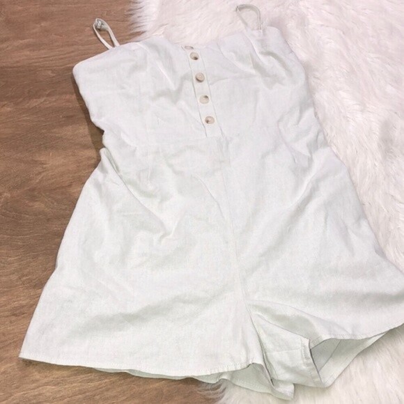 Davi & Dani large light green cotton button romper - Picture 2 of 9